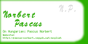 norbert pascus business card